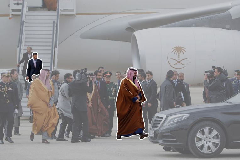 The airport of Madrid, April this year, with left Maher Abdulaziz Mutreb, right Crown Prince Mohammed bin Salman.