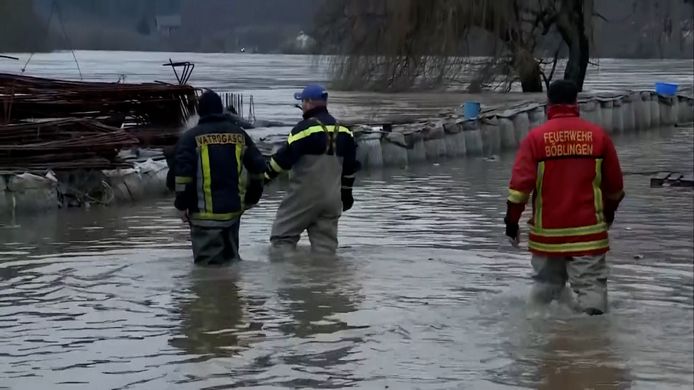 Beeld van de zware overstromingen in Bosnië en Kroatië.