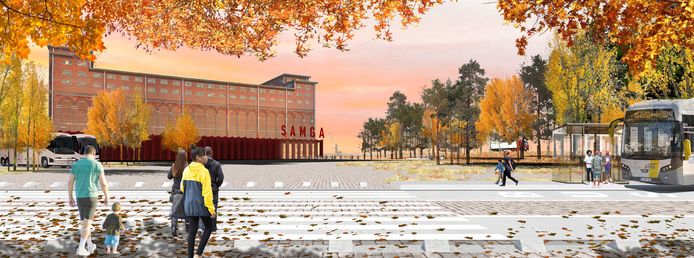 Een beeld van het vernieuwde SAMGA-plein in het toekomstige Ringpark Noordkasteel.