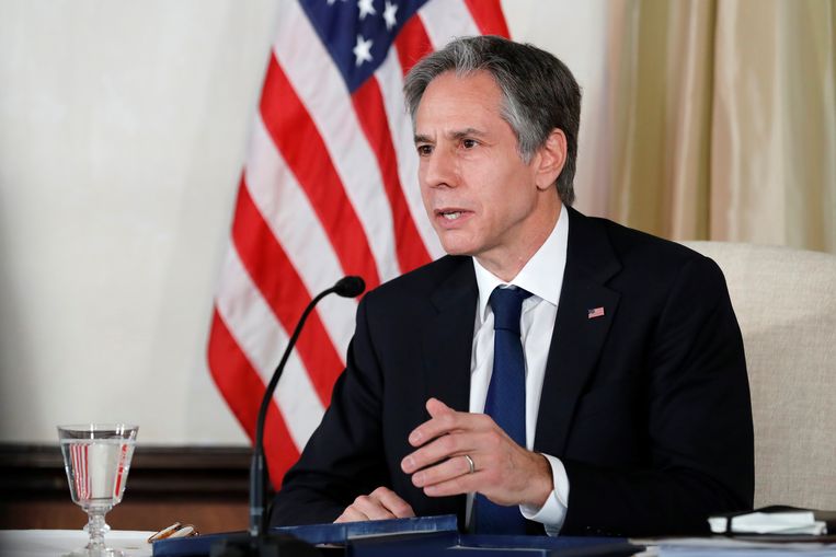 De Amerikaanse minister van Buitenlandse Zaken Anthony Blinken is gastheer in Alaska. Beeld Kim Kyung-Hoon / Reuters