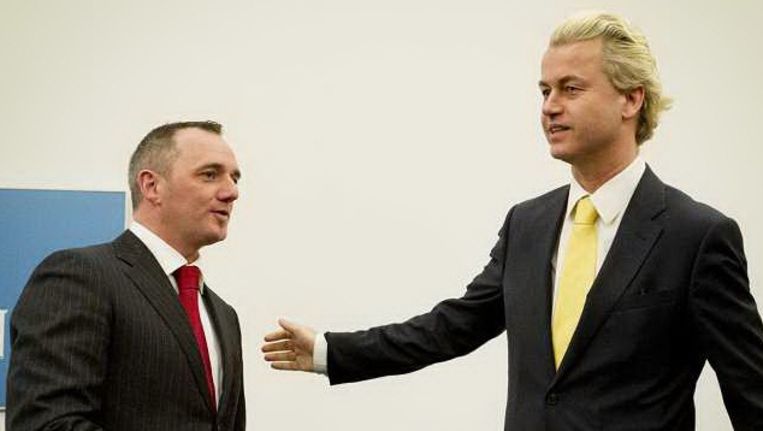 Machiel de Graaf (L) en Geert Wilders (R). Foto: anp Beeld 