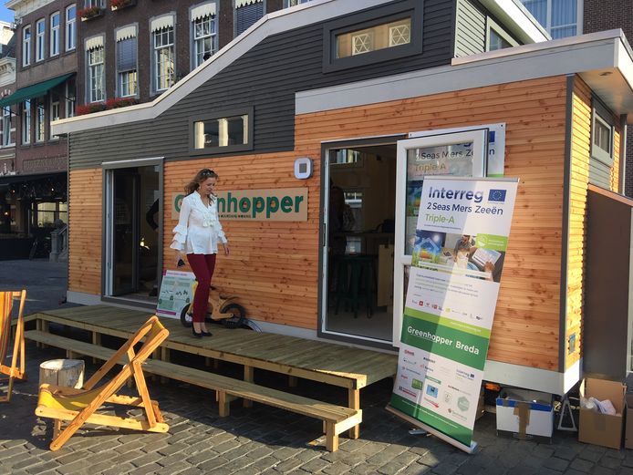 Breda heeft al een mobiele groene 'woonwagen', Greenhopper genoemd. Meierijstad krijgt er in het najaar ook zo een.