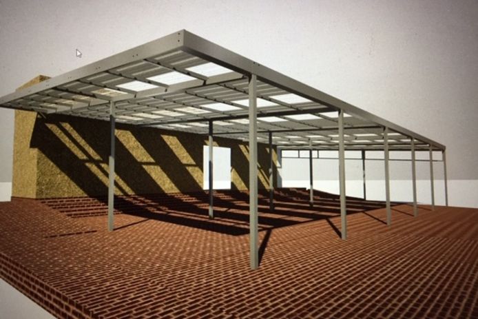 Aan het kleuterblok van de hoofdschool in de Botermelkstraat in Erpe komt een nieuw afdak.