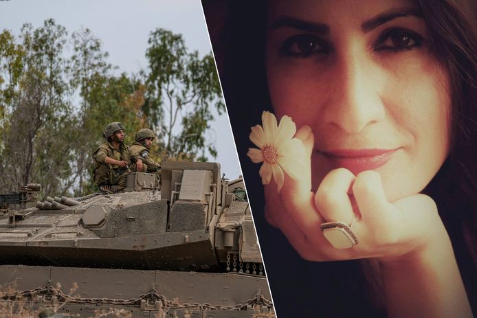 Israëlische tanks aan de grens met de Gazastrook, waar de Vlaams-Palestijnse dichteres Fatena Al Ghorra vastzit.