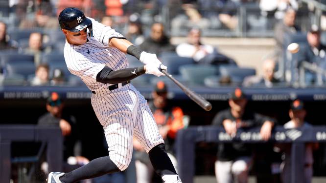 Aaron Judge flikt het weer: eerste klap nieuwe seizoen is meteen raak voor homerunko­ning Yankees