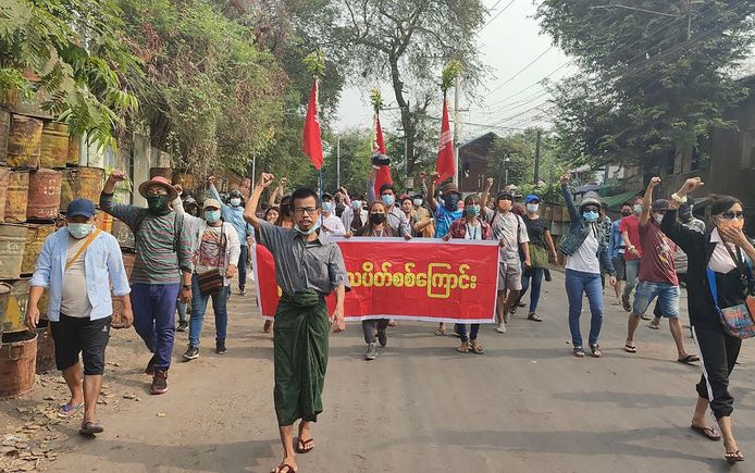 Demonstranten in Myanmar