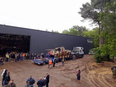 Duitse Panther-tank aangekomen uit Frankrijk in Overloon: net op tijd voor Militracks