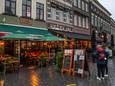 Kerstsfeer bij horecazaken in het centrum van Breda.