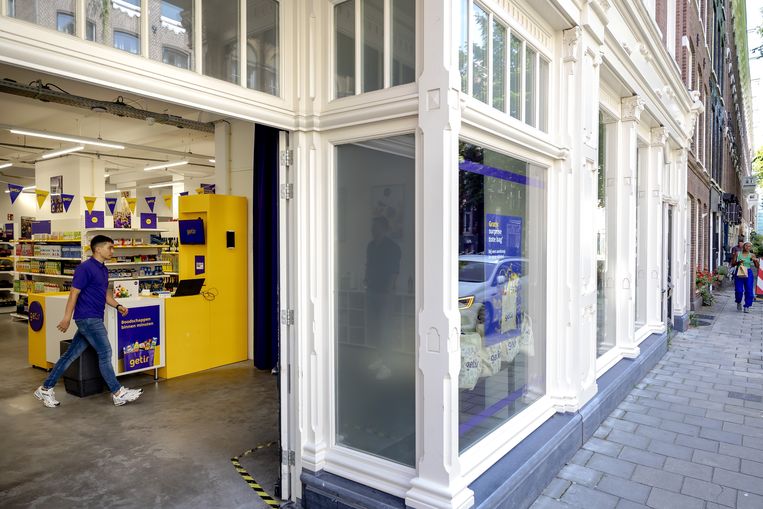 Een supermarkt van Getir aan de Eerste Jacob van Campenstraat in De Pijp. Beeld ANP