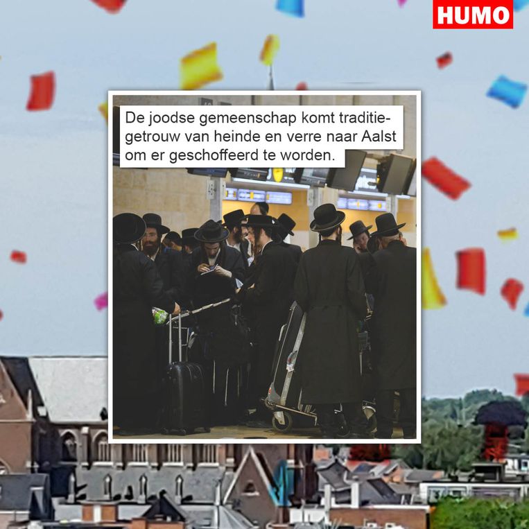 Gat van de wereld op Aalst Carnaval Beeld Humo