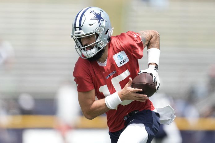 Will Grier, le quarterback des Dallas Cowboys, à l'entraînement, le 27 juillet dernier.