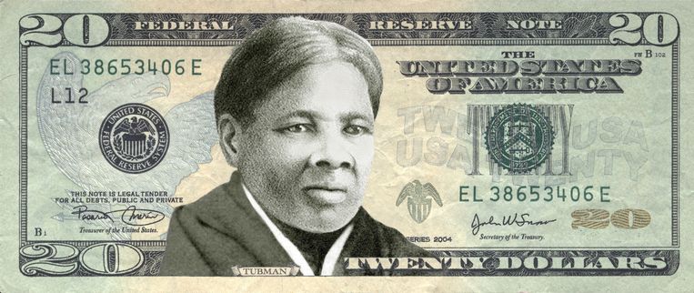 Harriet Tubman gephotoshopt op het twintigje Beeld AFP