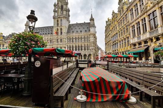 Gesloten horecazaken in Brussel.