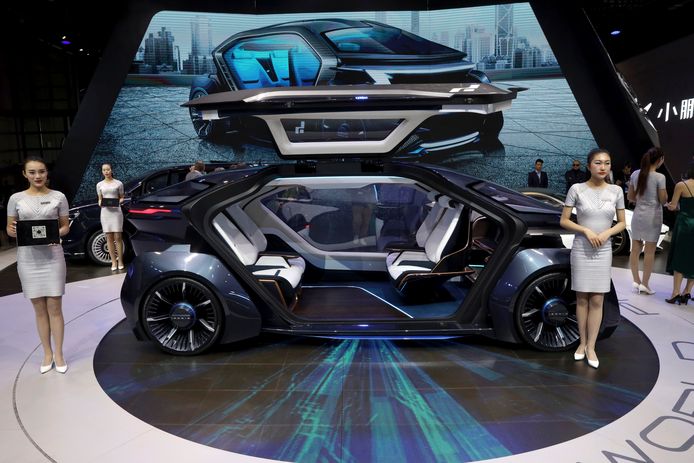 De Muse, een concept voor een zelfrijdende auto, van fabrikant Iconiq Motors. Te zien op de autoshow van Sjanghai. FOTO NG HAN GUAN/AP