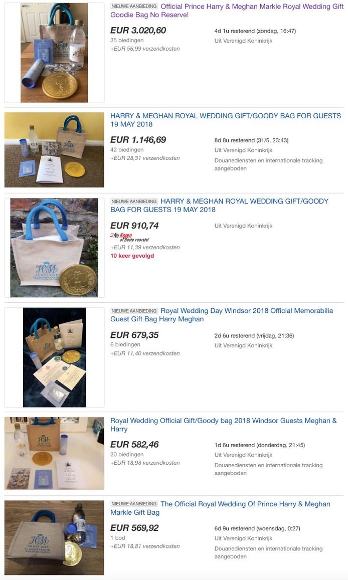 Intussen lopen de aanbiedingen binnen op eBay.