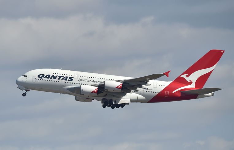 Een vliegtuig uit de vloot van Qantas. 
 Beeld AFP