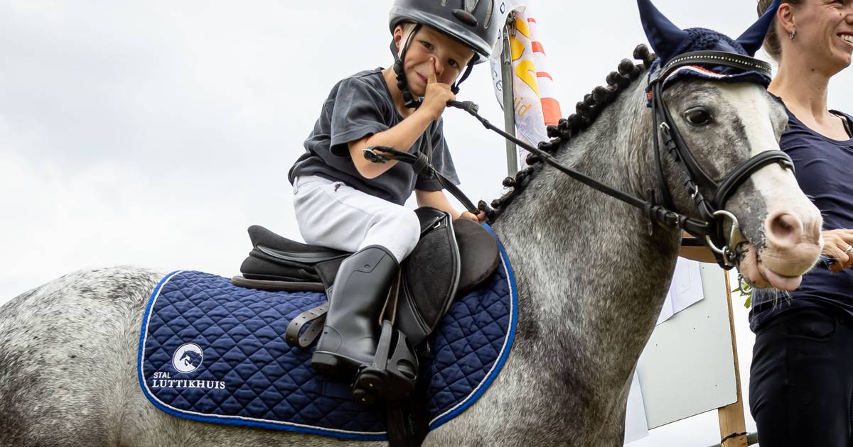 In Beeld | Allerjongste ruiters leren hindernissen beteugelen op de bixie in Bentelo