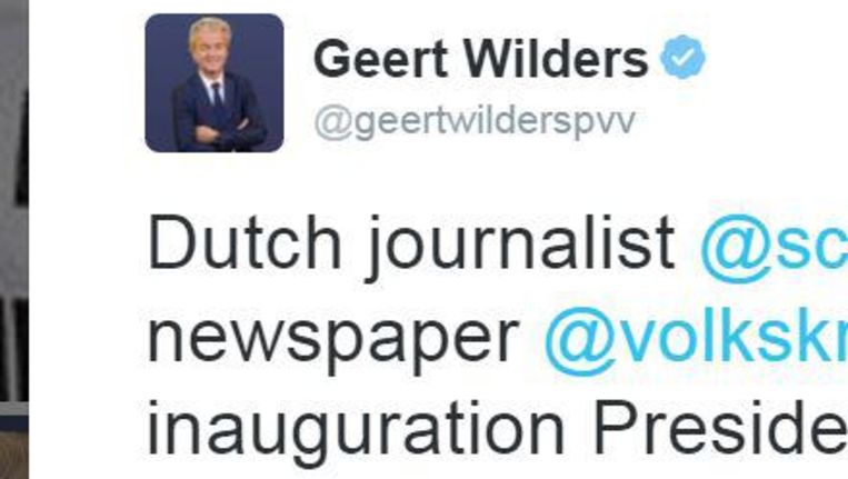 Tweet van Geert Wilders Beeld  