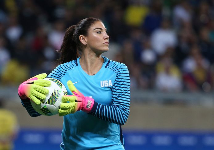 Hope Solo in actie in 2016.