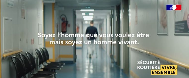 Een nieuwe Franse campagne wijst op de gevaren van 'mannelijkheid' in het verkeer Beeld Sécurité Routière