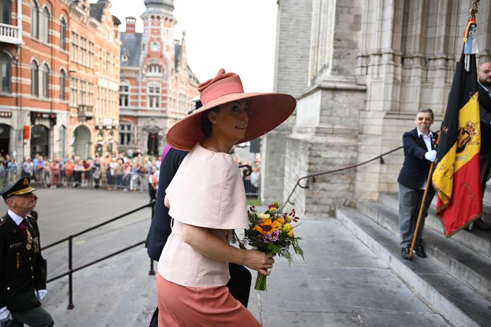 Prinses Claire zag er weer piekfijn uit voor het Te Deum in Leuven.
