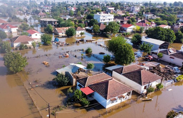 Overstromingen in Palamas.