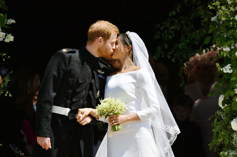 Prins Harry (33) en de Amerikaanse actrice Meghan Markle (36). Beeld Getty Images