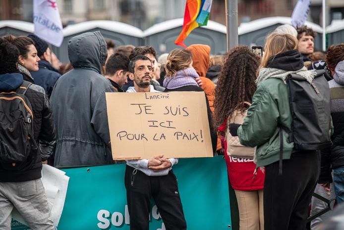 Asielzoekers protesteren voor een betere opvang aan het 'Klein Kasteeltje in Brussel. Beeld van vorige maand.