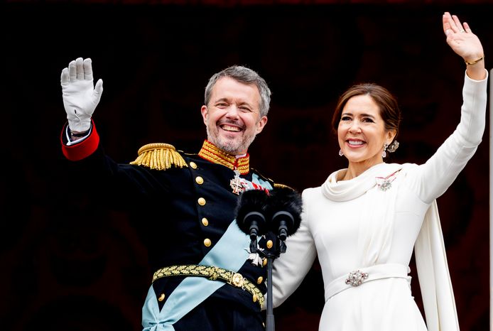 Koning Frederik en koningin Mary.