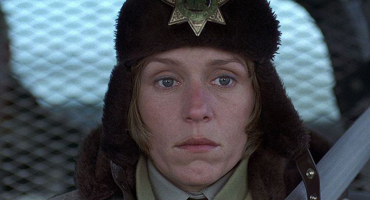 Frances McDormand in Fargo (Joel Coen, 1996). Beeld geen