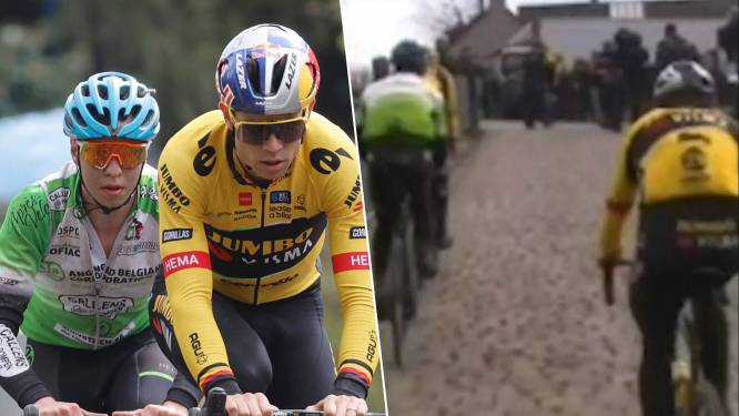 “Wout moest zelfs even lossen”: 18-jarige renner beet zich een uur lang vast in het wiel van Van Aert en co