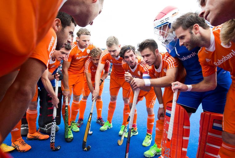 De Nederlandse hockeyers tijdens het EK in 2015. Beeld anp
