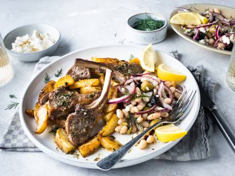 Wat Eten We Vandaag: Grieks lamsvlees met bonensalade