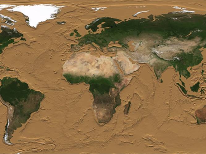 Nieuwe NASA-beelden tonen hoe de wereld er zou uitzien als alle oceanen opdroogden