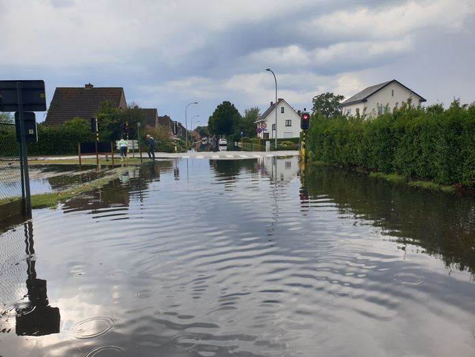 Verschillende straten liepen onder water in Herenthout.