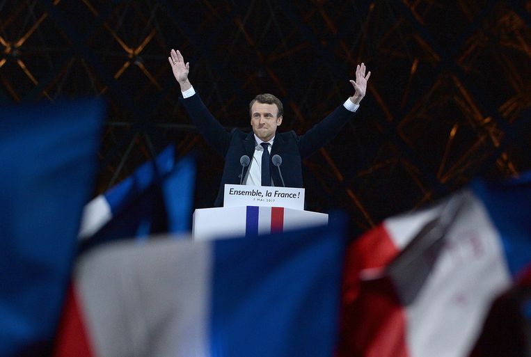 Emmanuel Macron zegevierde gisteren in meer dan 26.000 van de 36.000 Franse gemeenten. Beeld Photo News
