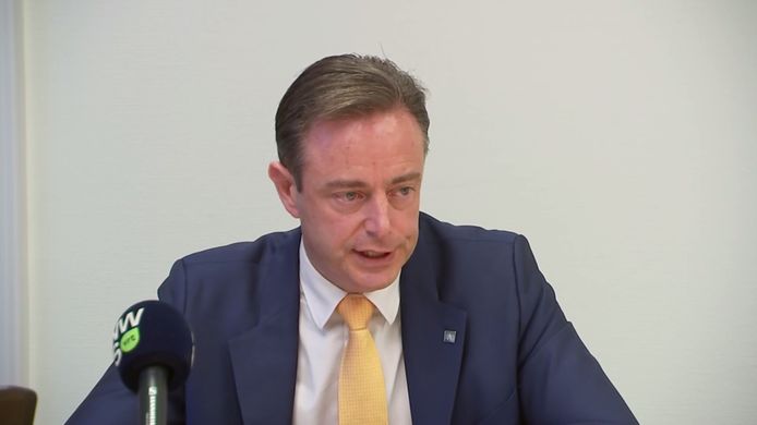 Bart De Wever tijdens het persmoment.