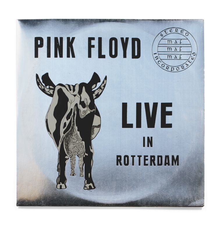Hoes van de witte plaat die werd gemaakt van de opname van het Pink Floydconcert van 3 april 1971 in Ahoy in Rotterdam.  Beeld -