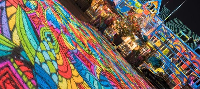 Wilhelminaplein: Glow vanuit een ander perspectief (lezersfoto).