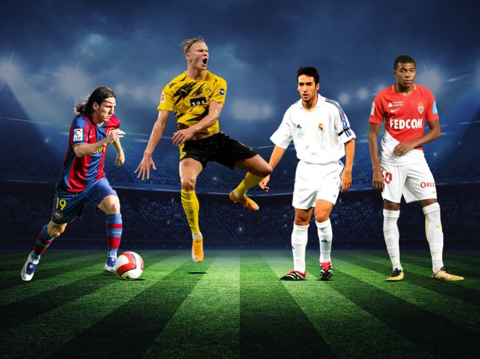 Messi, Haaland, Raul en Mbappé.