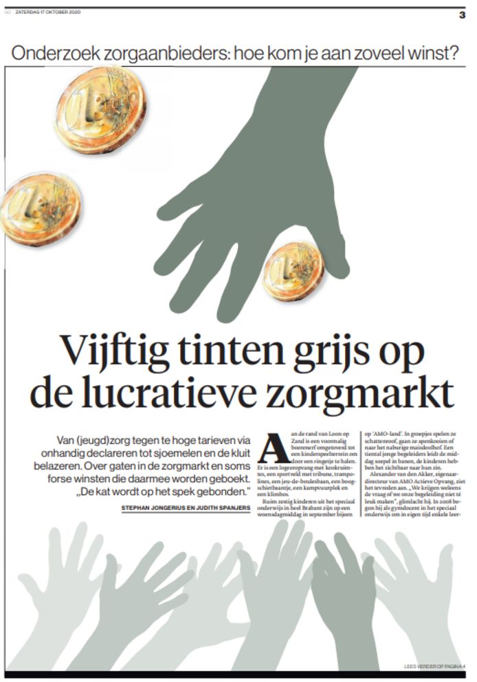 Publicatie van het zorgonderzoek door Follow the Money en het Brabants Dagblad in de krant van zaterdag