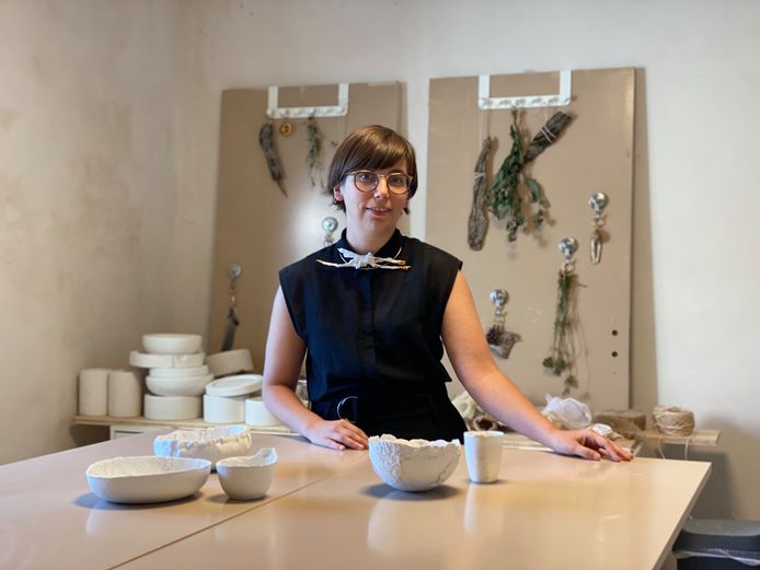 Meike Janssens in haar atelier.