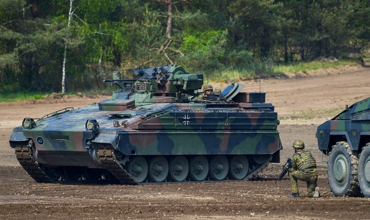 A German Marder vehicle during an exercise.  Image AFP