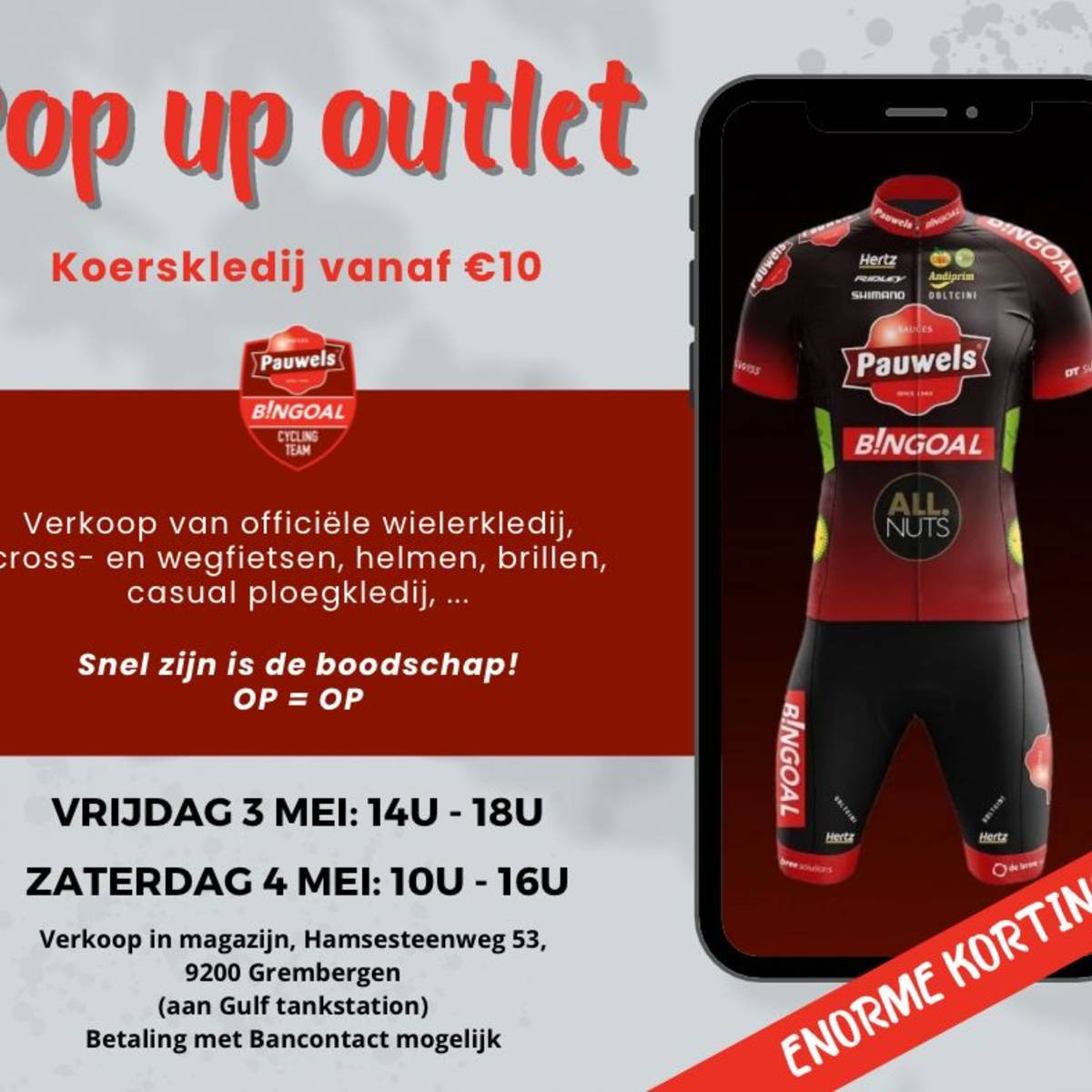 Pop up Outlet store voor kledij van Pauwels Sauzen Dendermonde hln.be