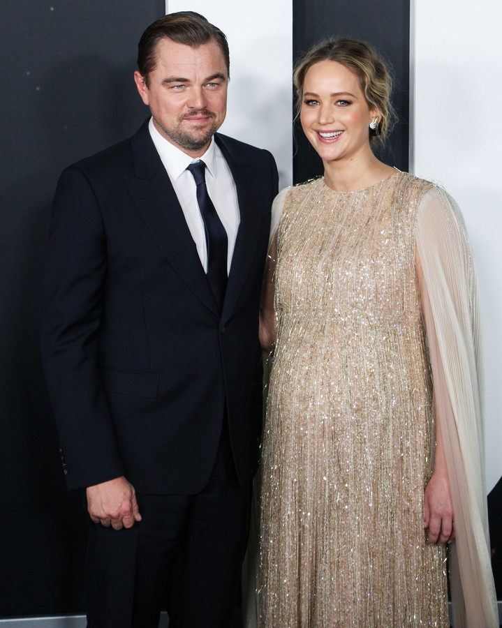 Jennifer Lawrence et Leonardo DiCaprio à l'avant-première du film Netflix "Don't Look Up" à New York dimanche.