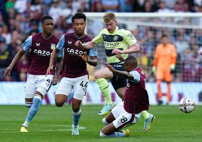 Manchester City verspeelt ondanks assist De Bruyne en tiende goal voor Haaland punten tegen Aston Villa