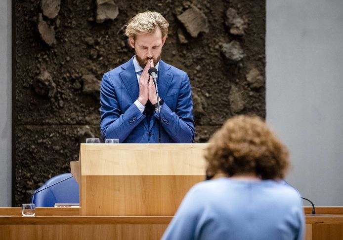 Demissionair staatssecretaris Dennis Wiersma van Sociale Zaken en Werkgelegenheid tijdens de behandeling van de begroting Sociale Zaken en Werkgelegenheid.