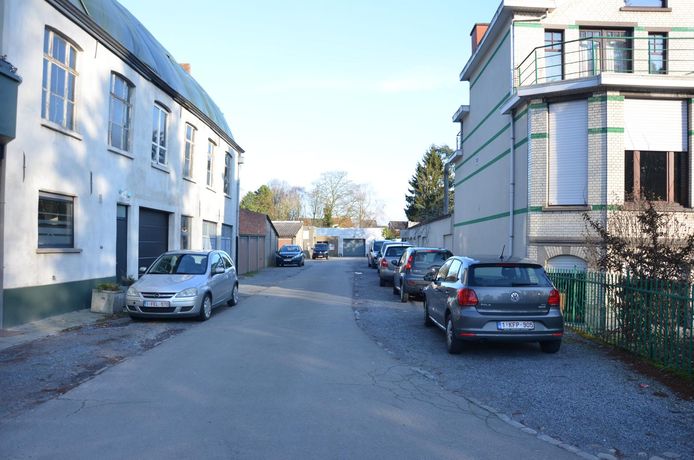 Een deel van de publieke parkeerplaatsen verdwijnt na de heraanleg van de straat voor het woonproject.