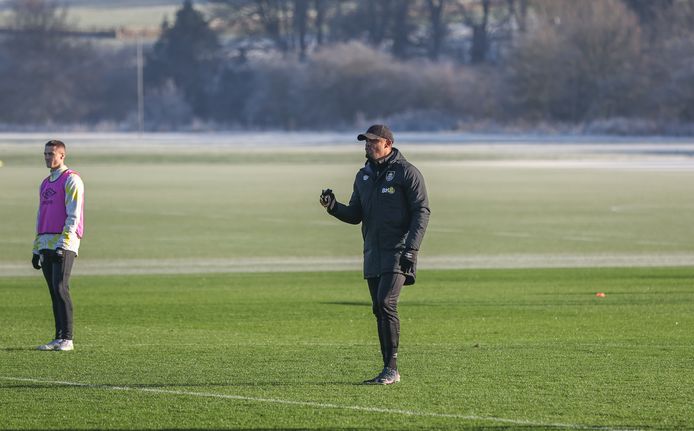 Vincent Kompany op training bij Burnley.
