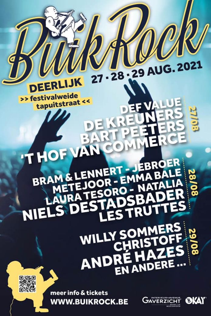 De affiche van BuikRock is compleet, en er staat voor elk wat wils op.